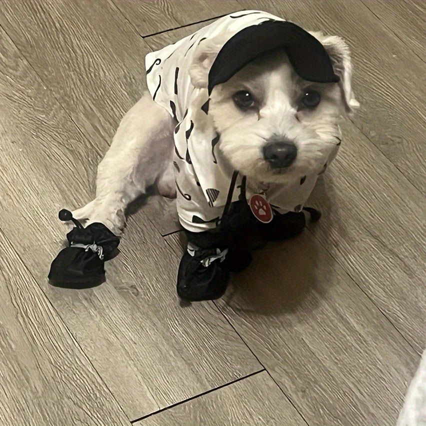 Chaussures pour chien résistantes à l'eau, lot de 4 - Bottes de pluie protectrices pour petits chiens