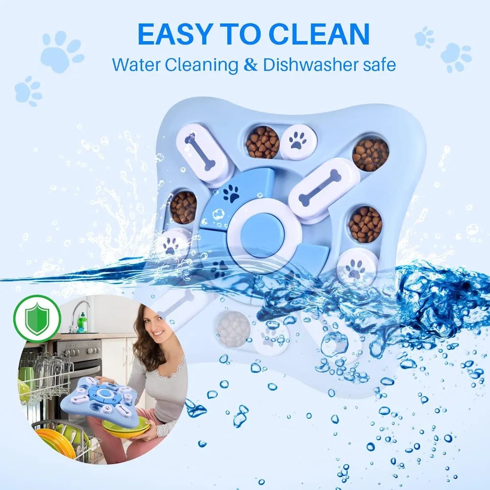 Interactive Dog Treat Puzzle Toy with Squeaker