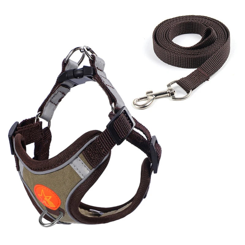 Reflective Soft Mesh Dog Harness with Dual Lead Hooks – No-Pull Vest for Small & Medium Dogs