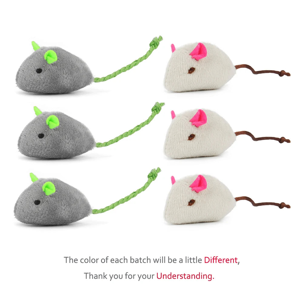 Catnip Plush Mouse Cat Toys – 6 Pack