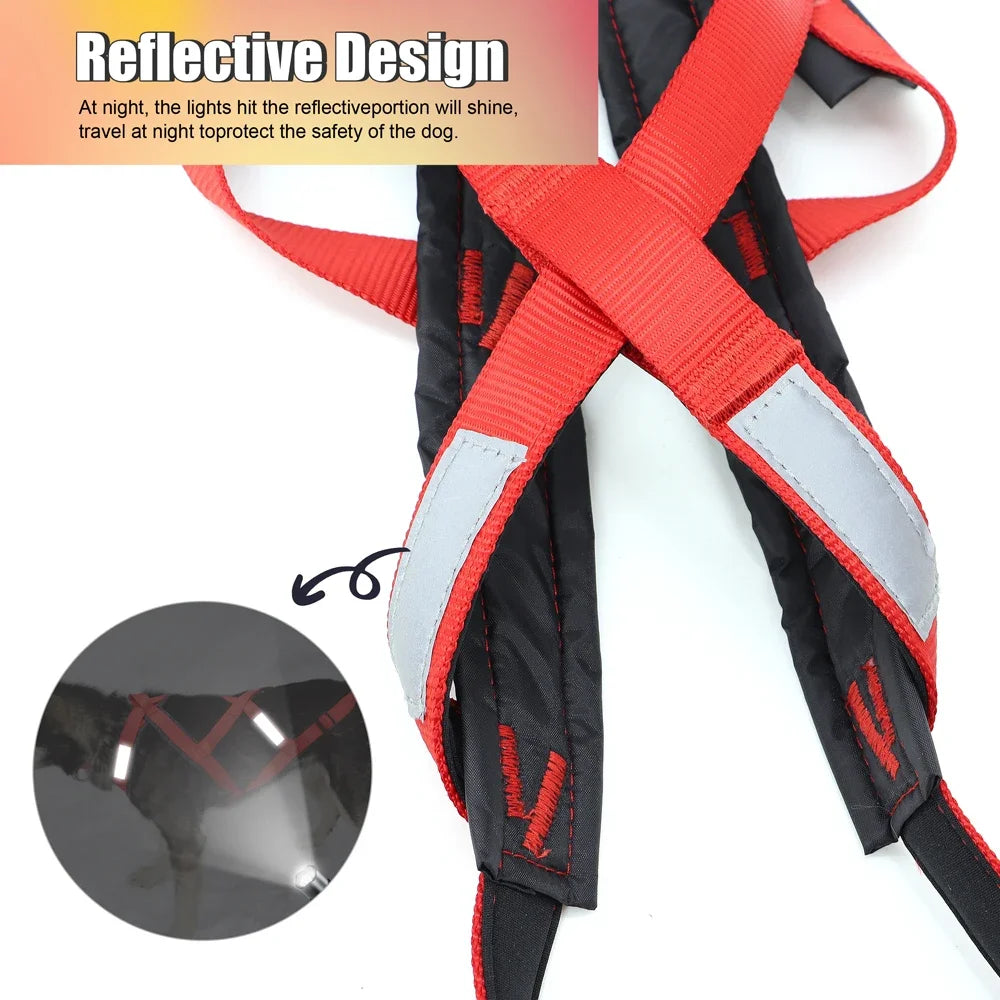 Reflective Padded Dog Sledding Harness for Medium & Large Dogs