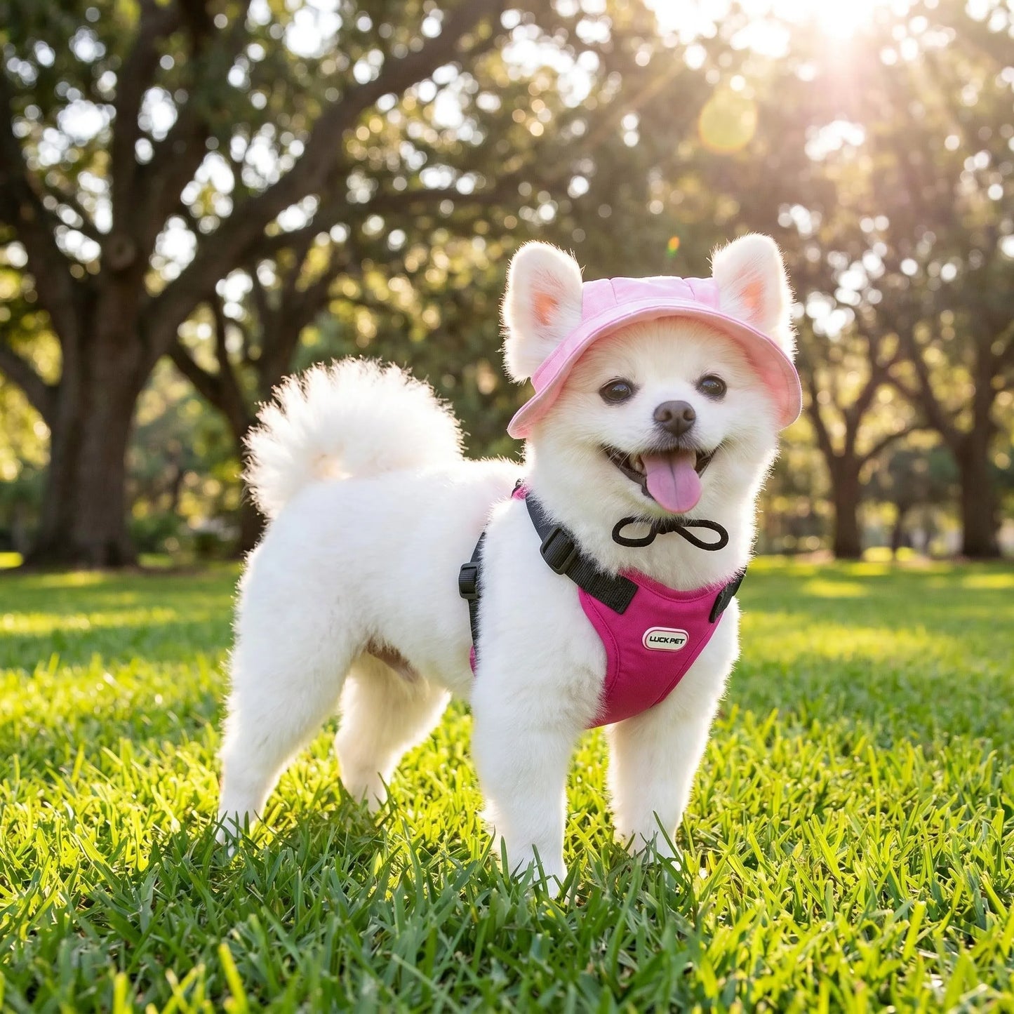 Anti-Escape Harness, Leash & Sun Hat Set for Small Dogs & Cats