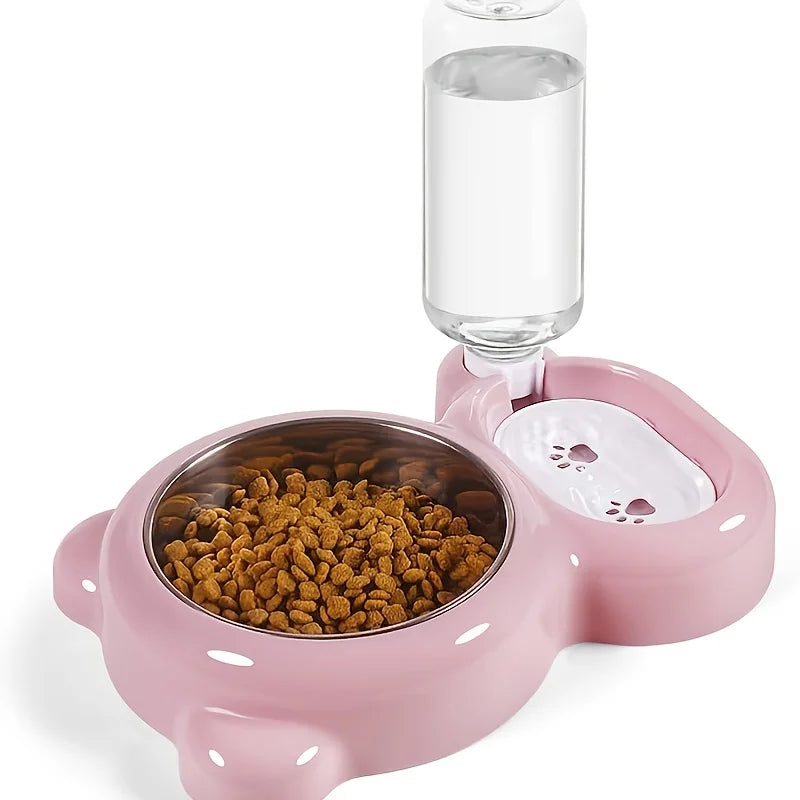 Set de gamelles doubles pour chat, distributeur d'eau automatique pour animaux de compagnie pour les garder hydratés et nourris