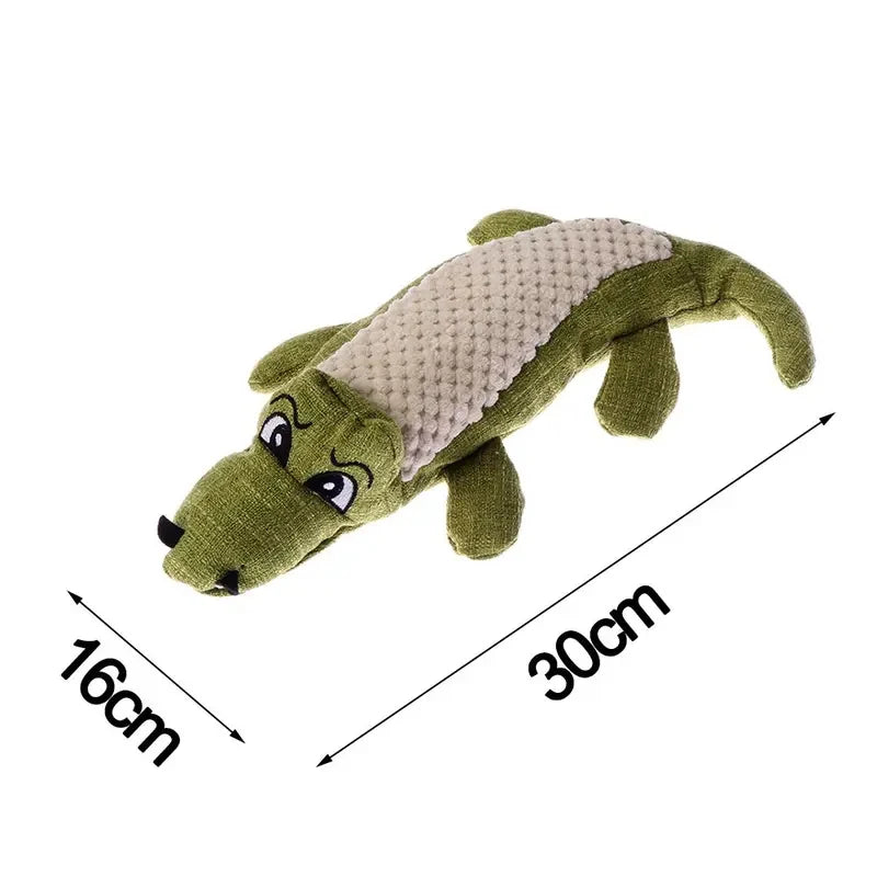 Squeaky Plush Crocodile Chew Toy for Dogs