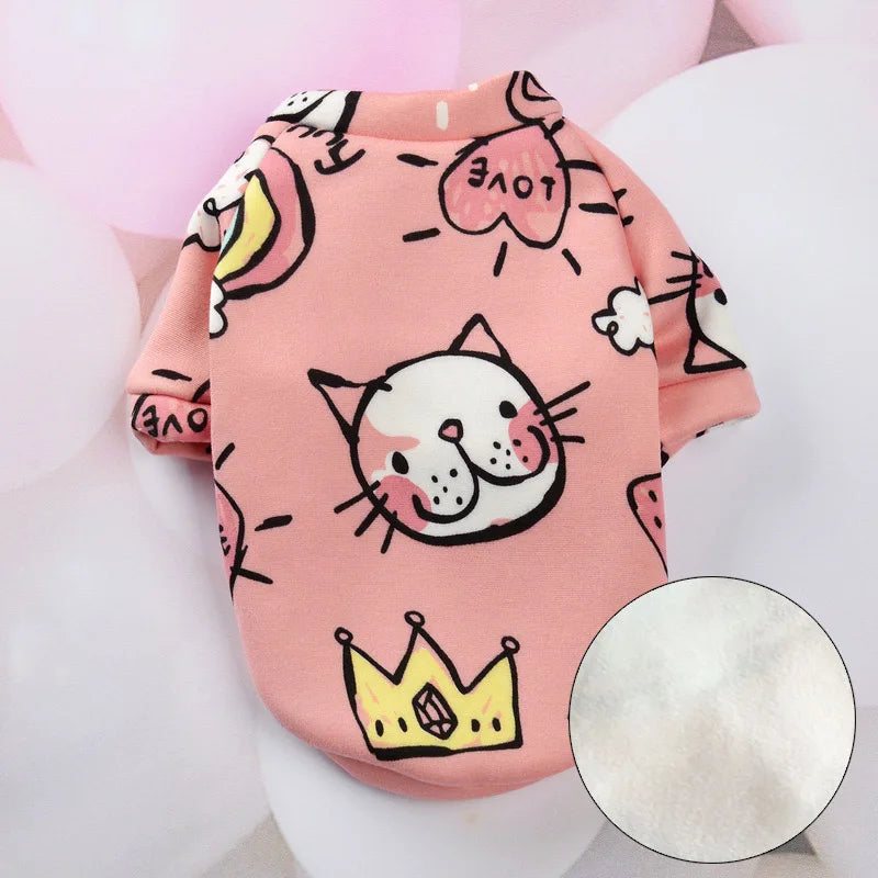Printed Fleece Cat Jumper