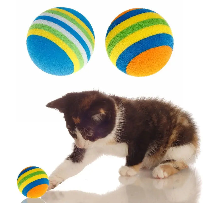 Colourful EVA Foam Cat Toy Balls – Pack of 10