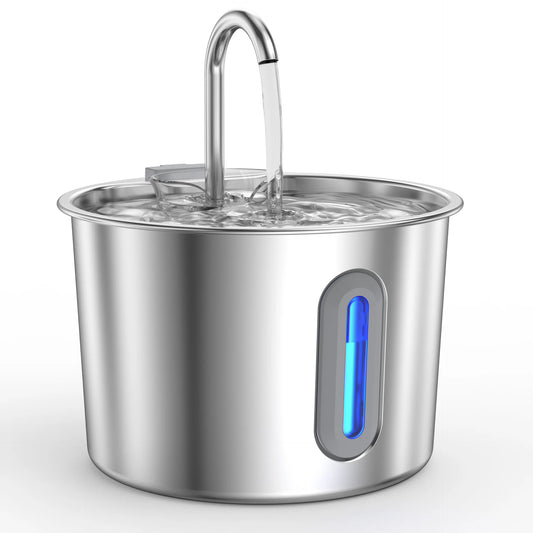 2.2L Stainless Steel Automatic Pet Water Dispenser with Water Level Window
