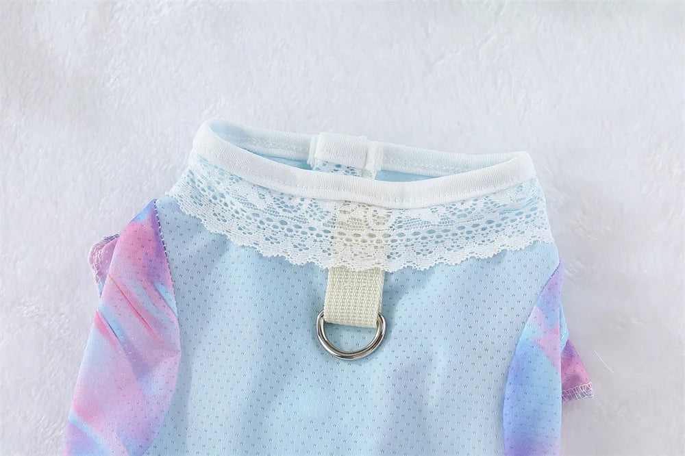 Robe et jupe rafraîchissantes en soie glacée pour petits chiens et chats