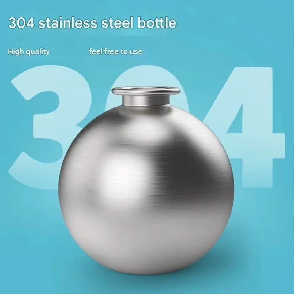2-in-1 Stainless Steel Dog Water Bottle with Removable Silicone Bowl — 285ml