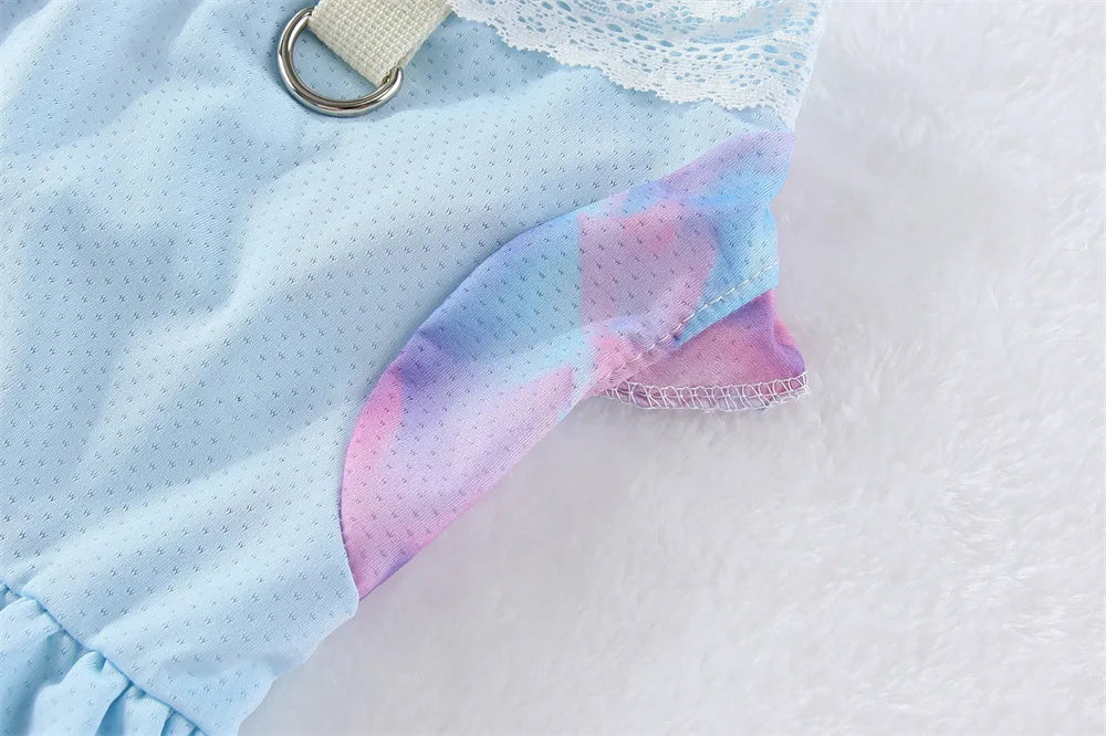 Robe et jupe rafraîchissantes en soie glacée pour petits chiens et chats