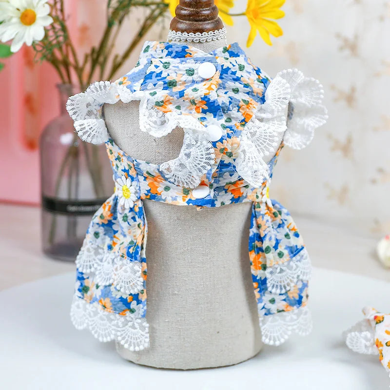 Lace Flower Princess Dress for Cats & Small Dogs