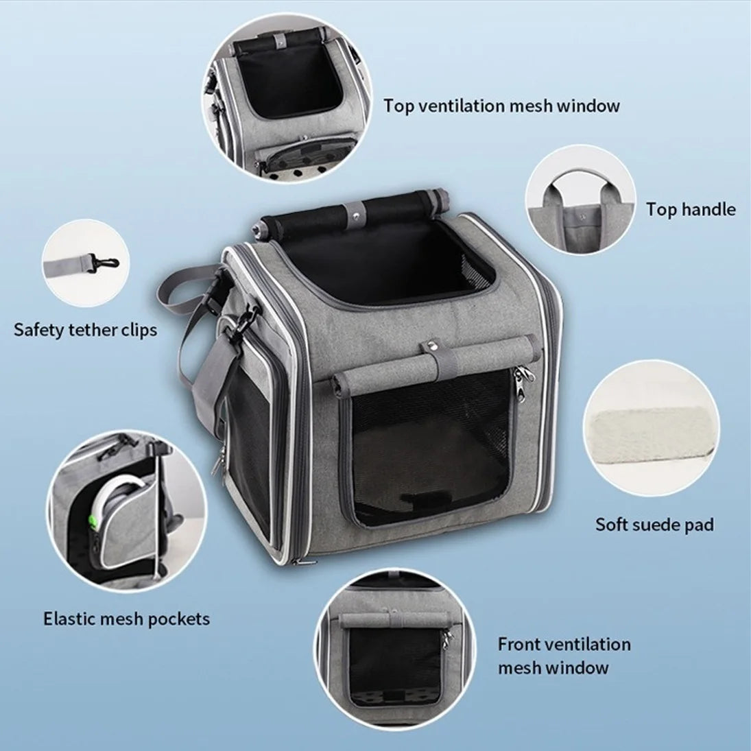 Foldable Mesh Pet Carrier for Cats & Small Dogs