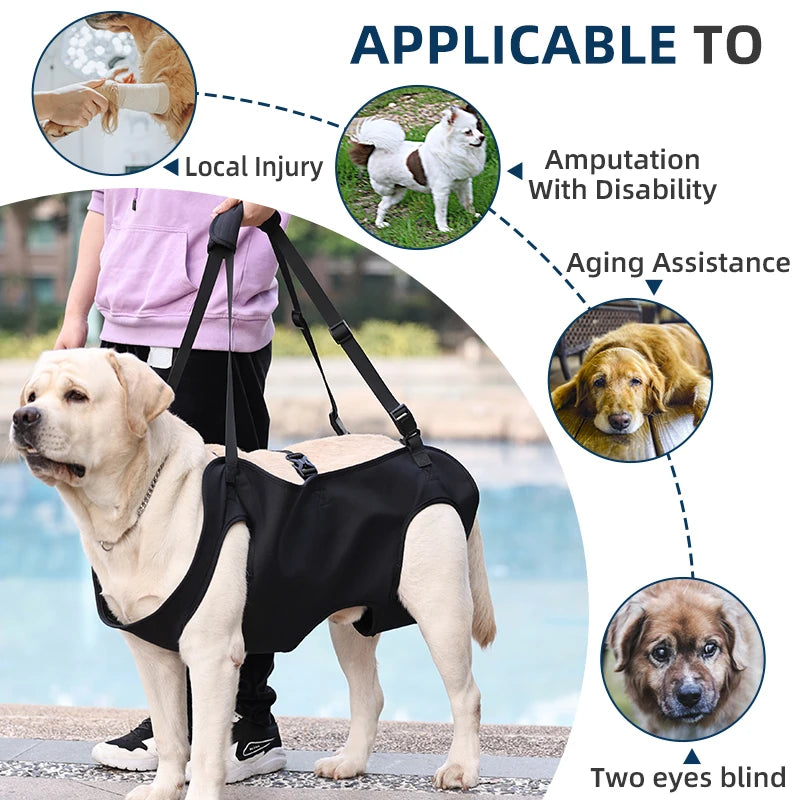 Dog Body Support Lift Harness for Injured, Disabled & Elderly Dogs – Soft Oxford Carry Sling