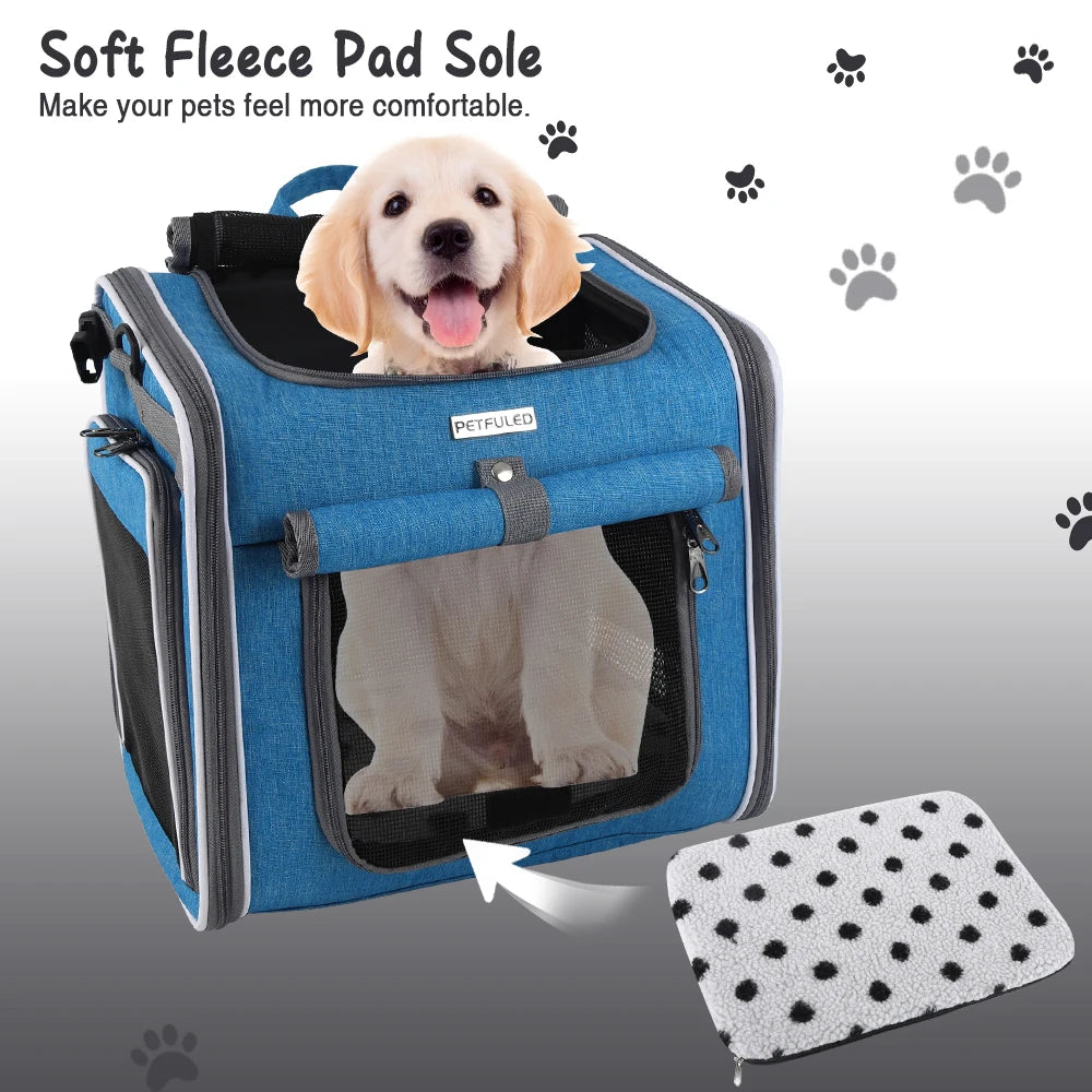 Expandable Soft-Sided Pet Carrier with Four Access Openings