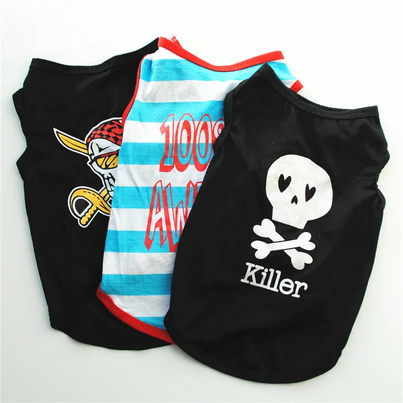 Printed Cotton Summer Vest for Cats & Puppies
