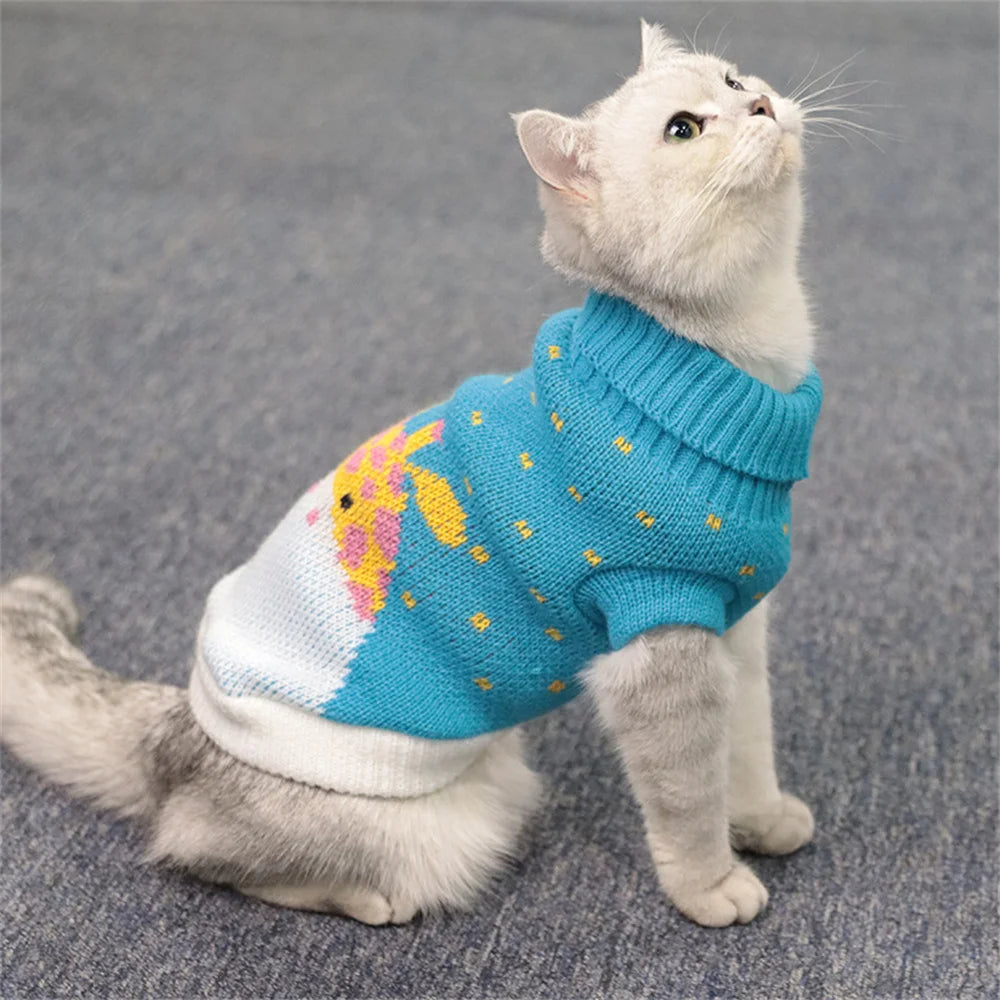 Animal Print Knit Sweater for Cats & Small Dogs