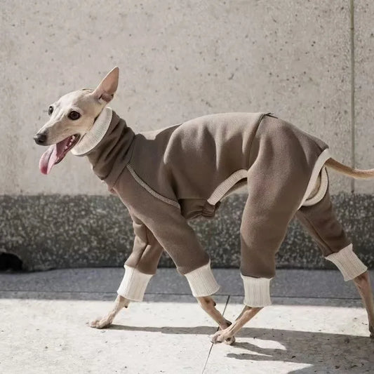High-Neck Plush Dog Jumper — Four-Legged Warm Base Layer