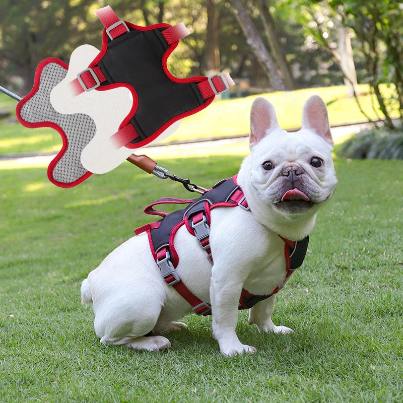 No Pull French Bulldog Harness with Grip Pet Outdoor Walking Supplies for Small Medium Dogs Reflective Strong Dog Harnesses