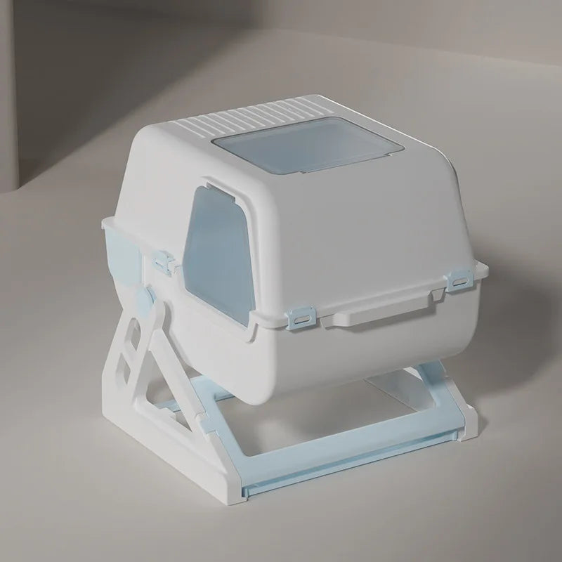 Enclosed Folding Cat Litter Box