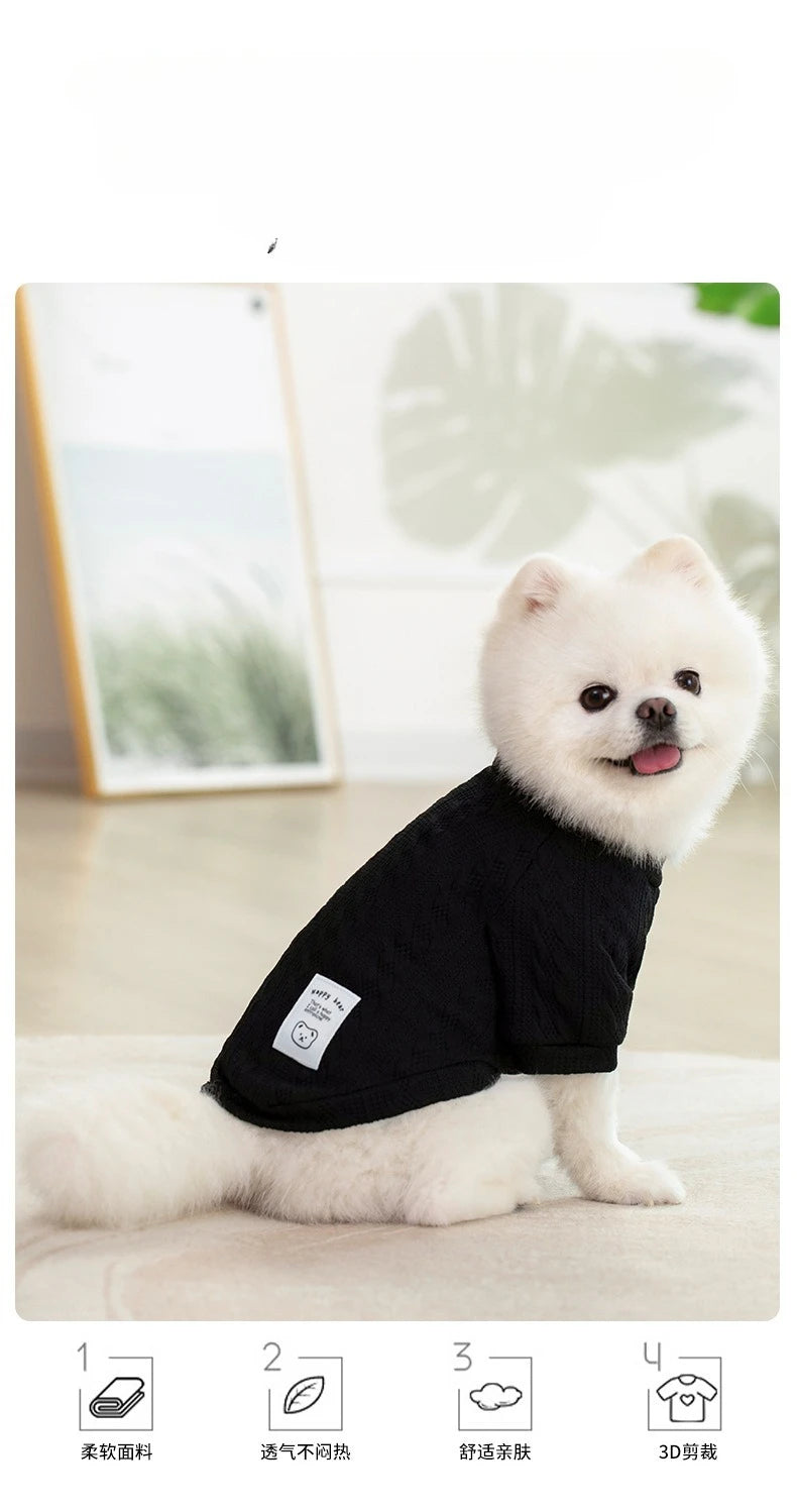 Knitted Dog Sweater for Autumn and Winter