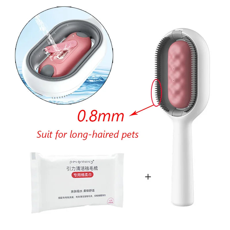Double-Sided Pet Grooming Brush & Hair Removal Comb