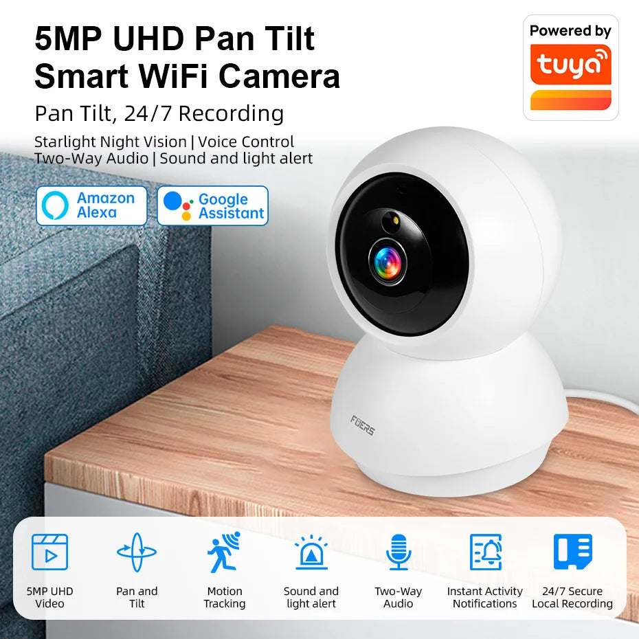 Smart WiFi Pet Camera with Motion Tracking & Two-Way Audio