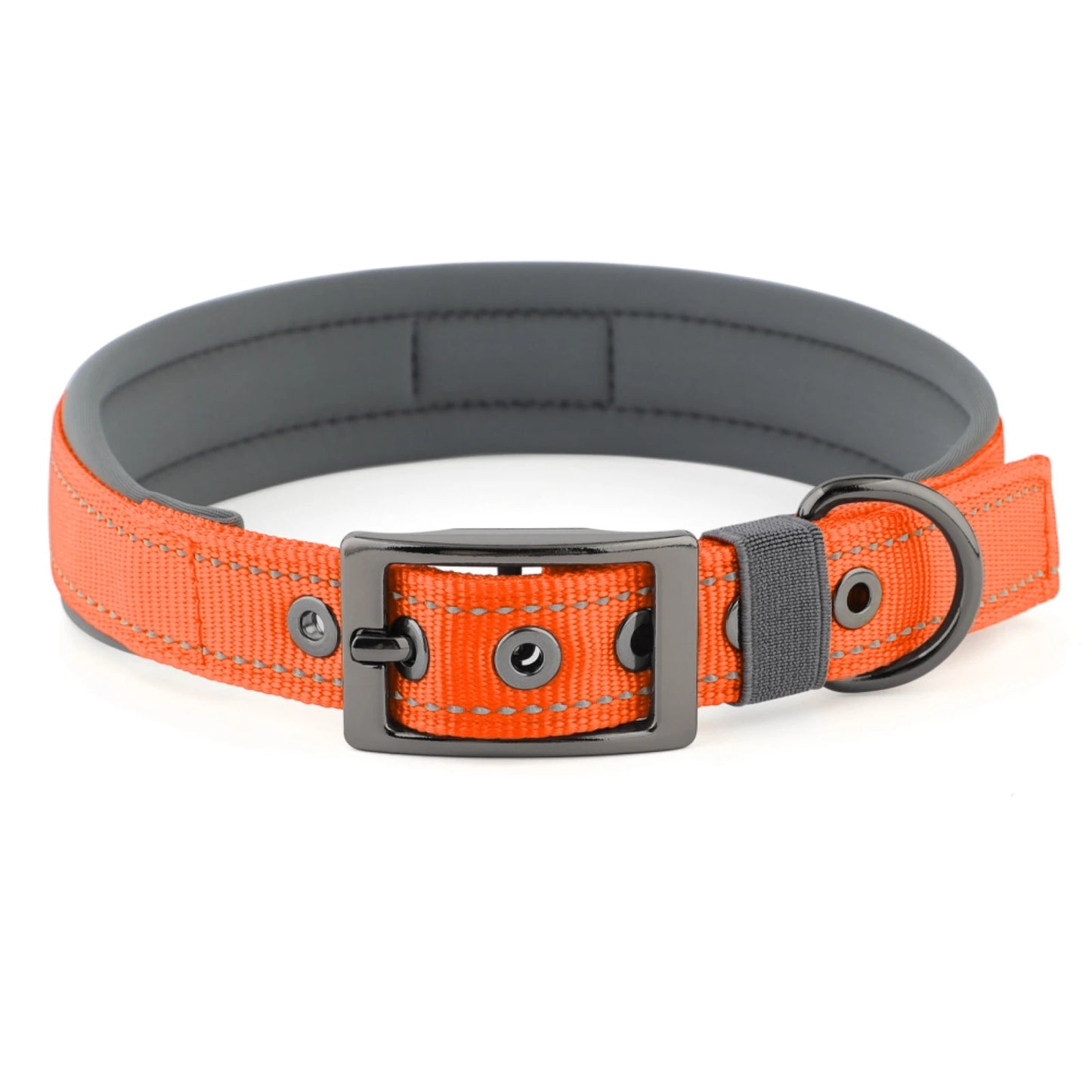 Neoprene Padded Reflective Dog Collar with Metal Buckle