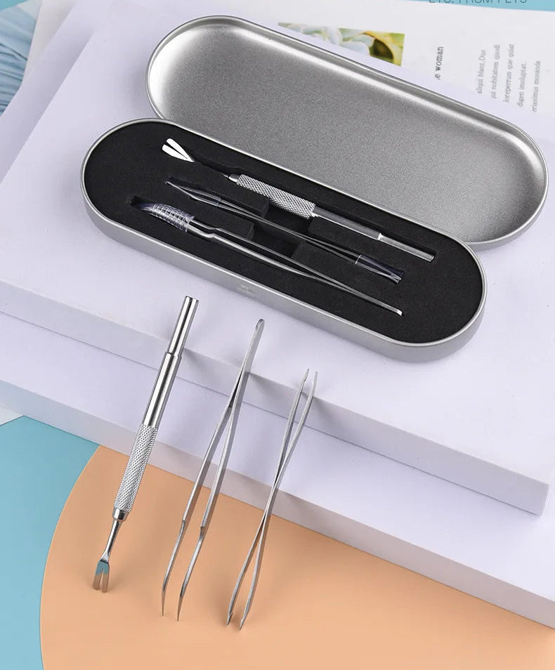 Stainless Steel Tick & Flea Remover Tool Set for Dogs & Cats