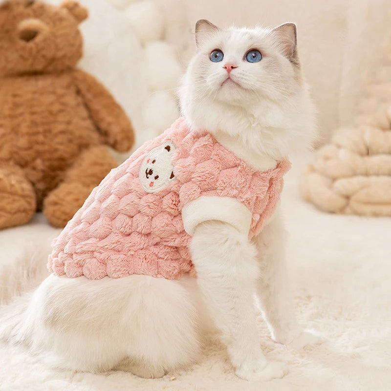 Fleece Button Jacket for Cats & Small Dogs