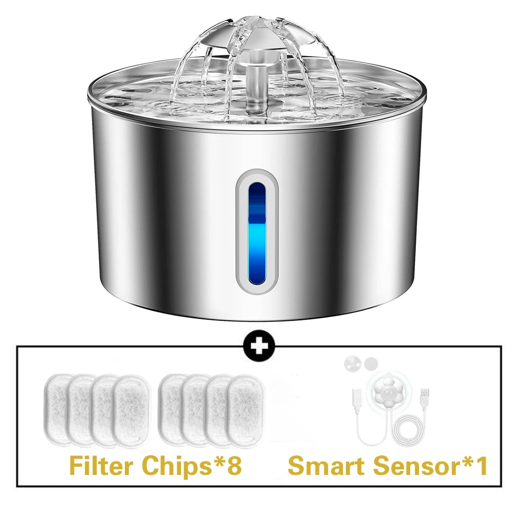 2.2L Stainless Steel Smart Pet Water Fountain