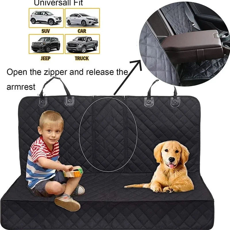 Waterproof Non-Slip Dog Car Seat Cover — Universal Rear Back Seat Protector