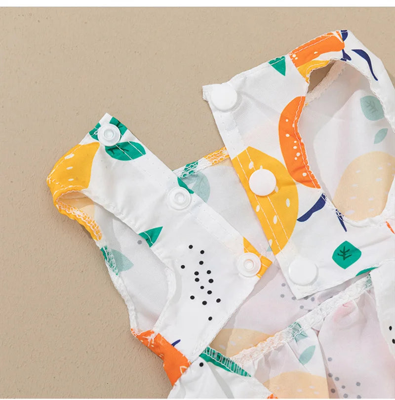Fruit & Floral Print Bow Dress for Cats & Small Dogs