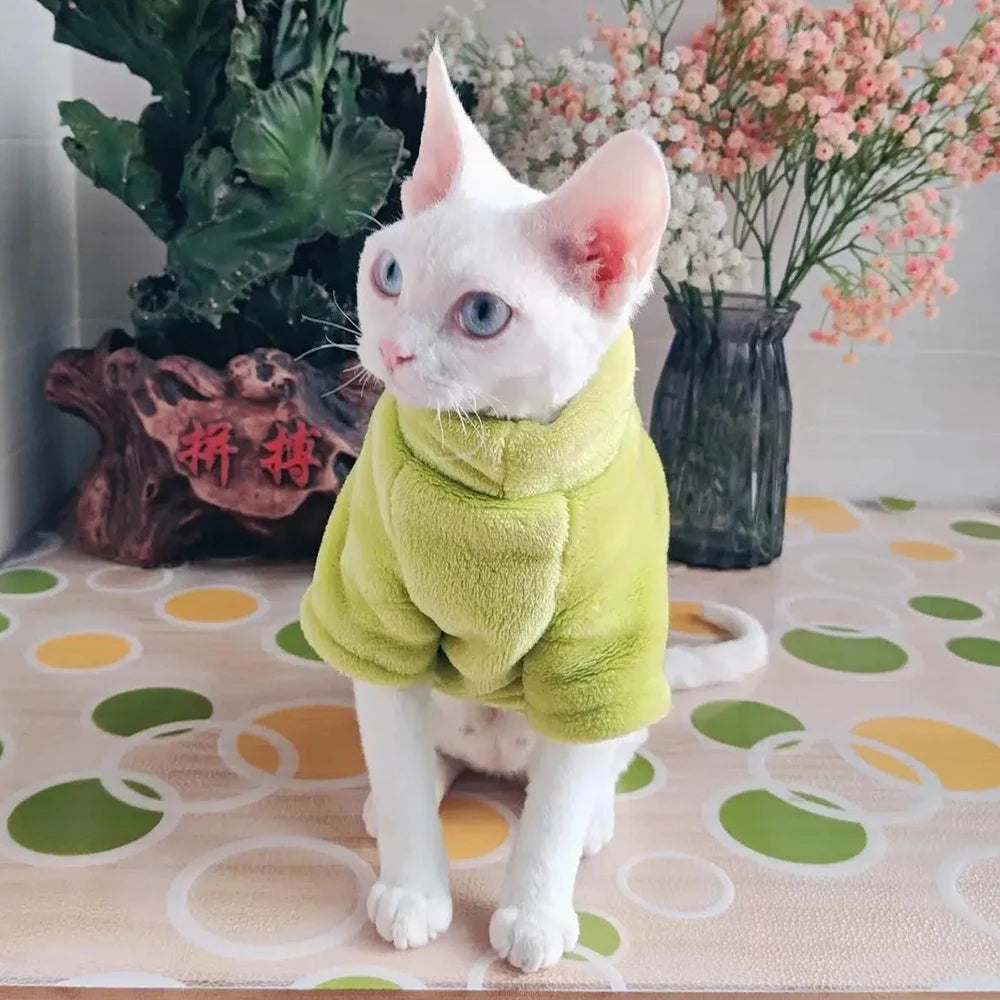 Fleece High Neck Cat Hoodie
