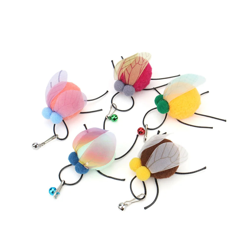 Cat Toy Replacement Heads – Feather Bug Wand Accessories (5pcs)