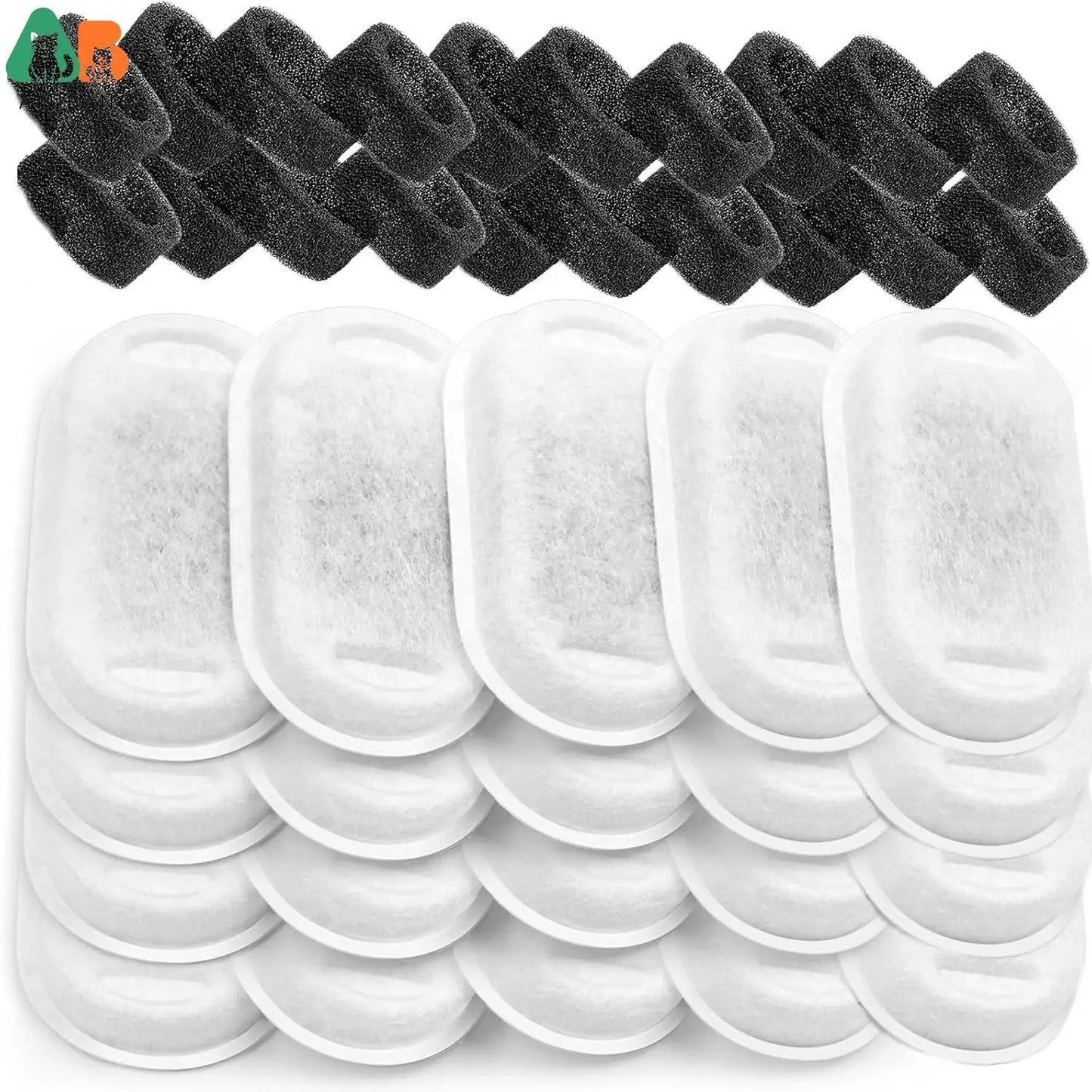 Filtres de remplacement et éponges pour fontaines à eau pour animaux de compagnie - Compatibles avec les modèles 2L et 3.2L