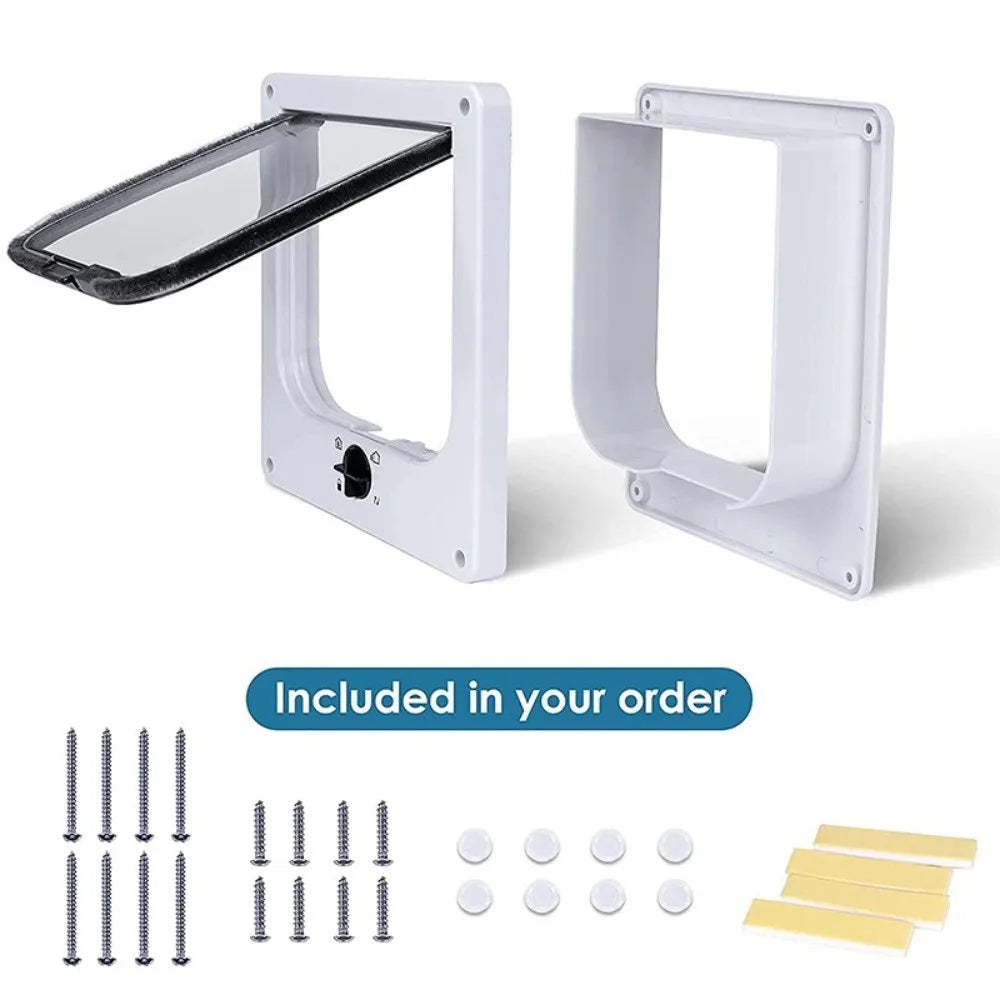 4-Way Locking Weatherproof Cat Flap Door