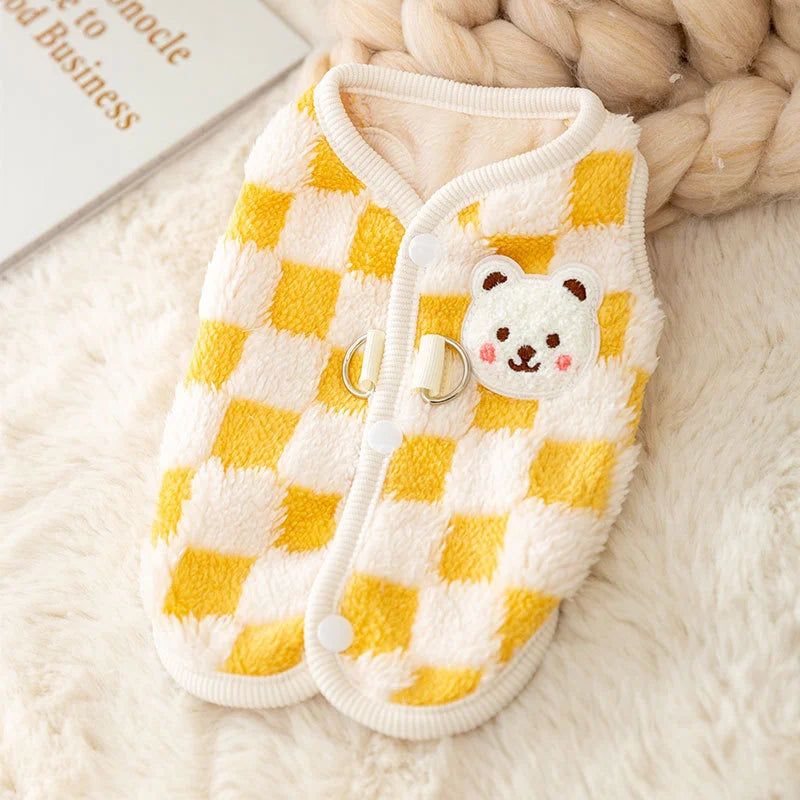 Fleece Button Jacket for Cats & Small Dogs