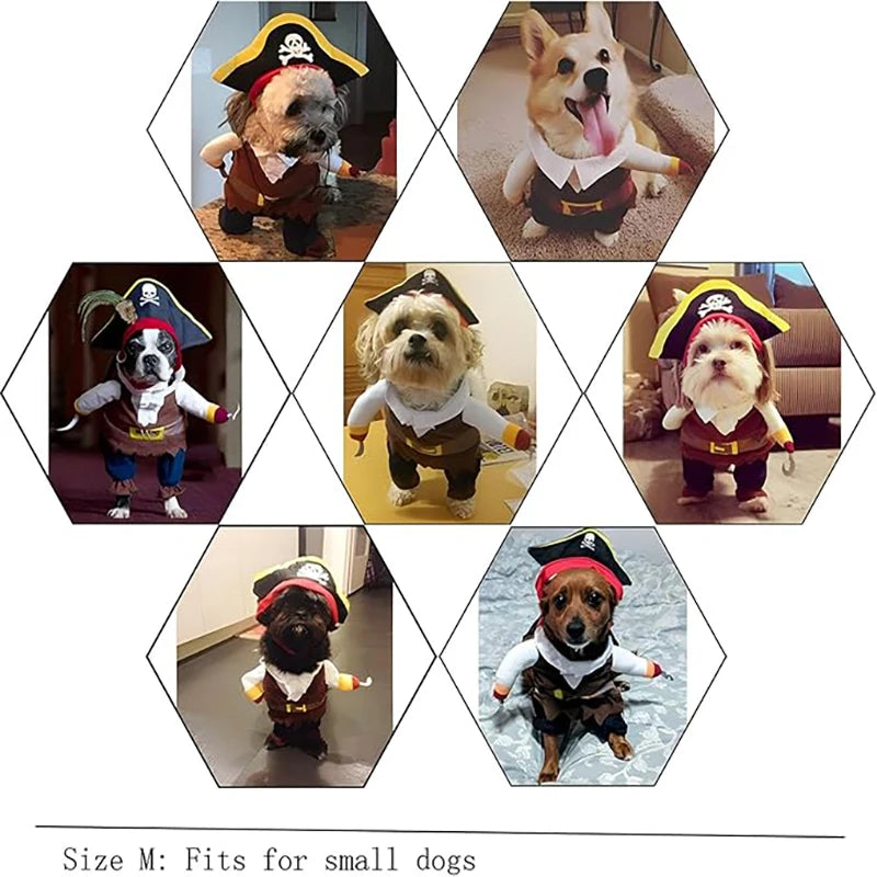 Pirate Costume Suit with Hat for Cats & Dogs