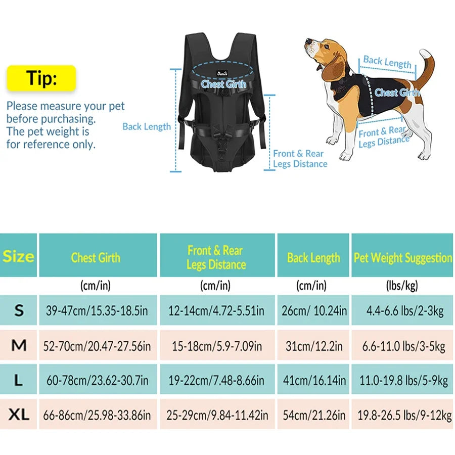 Front-Facing Pet Carrier Backpack for Dogs & Cats