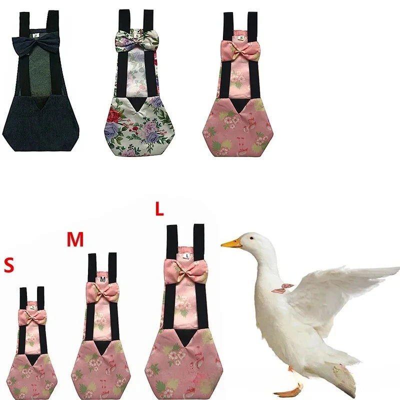 Washable Duck & Chicken Diaper Flight Suit with Bowknot – S, M, L