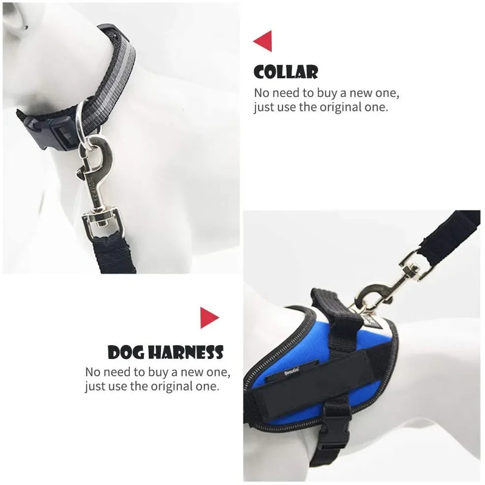 Dog Car Seat Belt - Adjustable Safety Harness Clip for Vehicle Travel