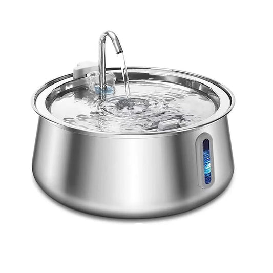 Large Capacity Stainless Steel Pet Water Fountain - 4L Multi-Layer Filtration System