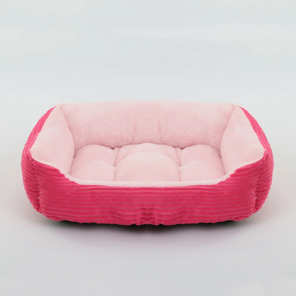 Square Plush Calming Dog & Cat Bed – Waterproof Oxford Sofa Cushion for Small & Medium Pets