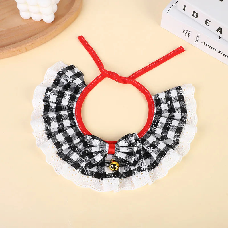 Christmas Cat Collar with Bells - Washable Bandana Scarf for Small Dogs and Cats