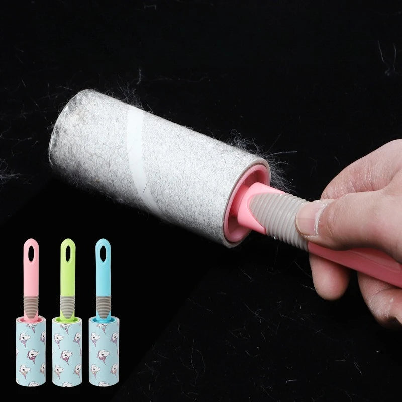 Brosse autonettoyante anti-poils d'animaux - Rouleau anti-peluches réutilisable