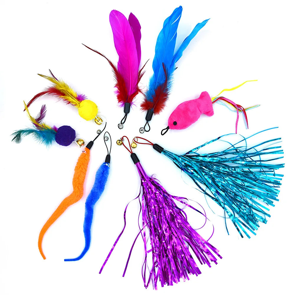 Cat Feather Toy Replacement Heads 9 Pack