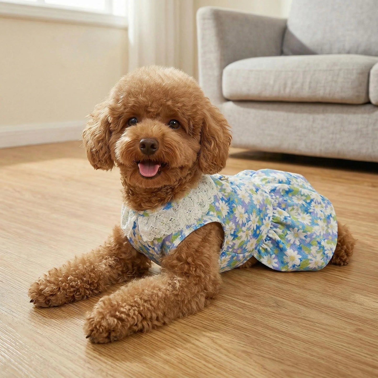 Princess Cooling Dress for Small Dogs & Cats with Leash Ring
