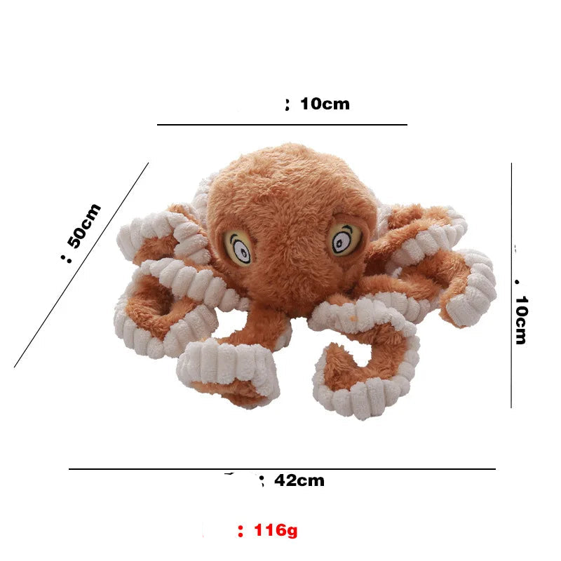 Octopus Plush Dog Toy - Bite Resistant Interactive Toy for Small & Large Dogs