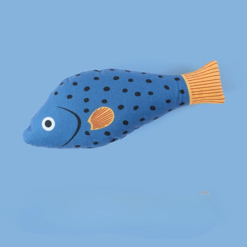 Interactive Plush Fish Cat Toy