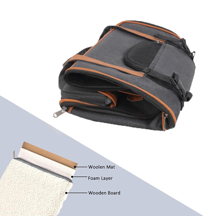 Anti-Collapse Pet Carrier Handbag with Storage Pockets